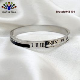 Jewels of Nepal Roman Numbered Stainless Steel unisex Bracelet