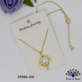Jewels Of Nepal Unique Simulated Pearl on a Leaf Designed Pendant Chain For Women