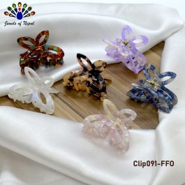 Jewels of Nepal New Butterfly Designed Acetic Acid (Acetate) Aesthetic Hair Claw Clip For Women