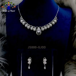 Jewels Of Nepal American Diamond Drop Designed Necklace Set For Women
