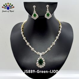 Jewels Of Nepal American Diamond Minimalist Jewellery Set For Women