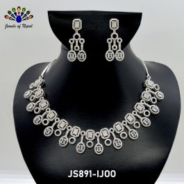 Jewels Of Nepal American Diamond Minimalist Jewellery Set For Women