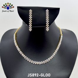 Jewels Of Nepal American Diamond Minimalist Jewellery Set For Women