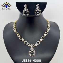 Jewels Of Nepal American Diamond Minimalist Jewellery Set For Women