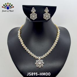 Jewels Of Nepal American Diamond Minimalist Jewellery Set For Women