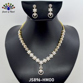 Jewels Of Nepal American Diamond Minimalist Jewellery Set For Women