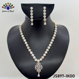 Jewels Of Nepal American Diamond Minimalist Jewellery Set For Women