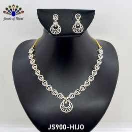 Jewels Of Nepal American Diamond Minimalist Jewellery Set For Women