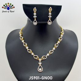 Jewels Of Nepal American Diamond Minimalist Jewellery Set For Women