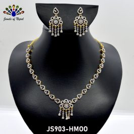 Jewels Of Nepal American Diamond Minimalist Jewellery Set For Women