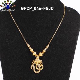 Gold Plated Stone Studded Ganesh Locket Chain for Women- Jewels of Nepal