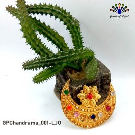 Gold Plated Faux Navratna Embellished Chandrama For Women