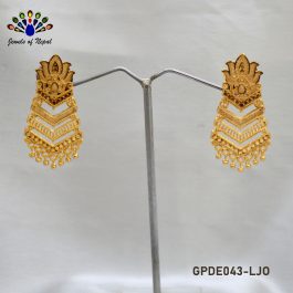 Jewels Of Nepal Gold Plated  Drop Earrings For Women