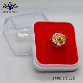 Gold Plated White/Red American Diamond Stone Studded Finger Ring For Women