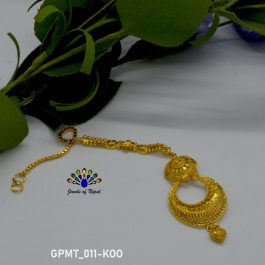 24K Gold Plated Chandbali Designed Maangtika