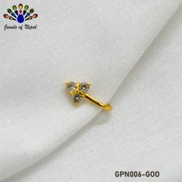 Gold Plated American Diamond Stone Studded Triangular Clip on Nose Ring/ Nathi / Nathiya For Women- 1pc