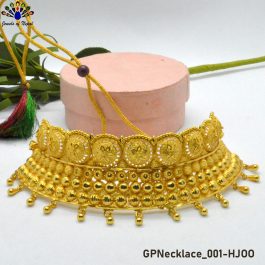 Gold Plated Drop Tasseled Adjustable Choker Necklace For Women