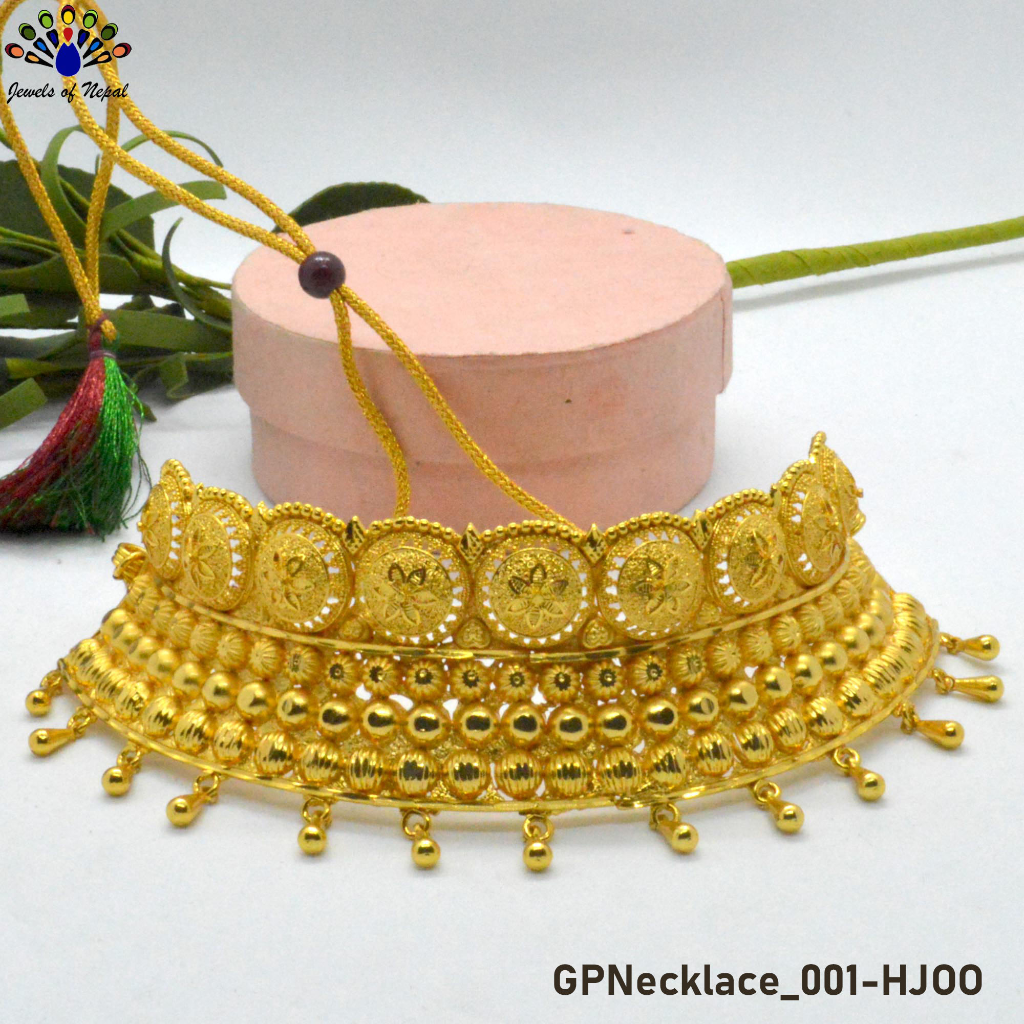 Gold Plated Drop Tasseled Adjustable Choker Necklace For Women