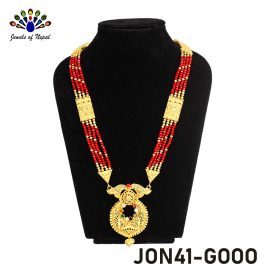 Gold Plated Stones Embellished Ranihaar Necklace For Women