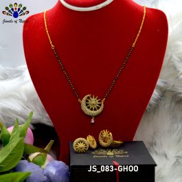 Gold Plated Sun Moon Designed Stone Studded Jewellery Set for Women