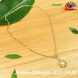 Gold Plated White Stones Studded Necklace For Women