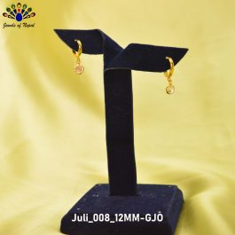 Jewels of Nepal Gold Plated Juli Style Round Stone Drop Earrings For Women