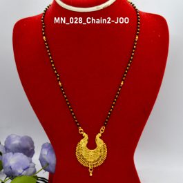 Gold Plated Golden/Black Ramleela Designed Pendant Mangalsutra Necklace For Women