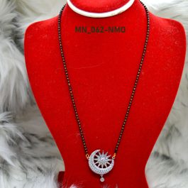 White Gold Plated Sun Moon Mangalsutra For Women