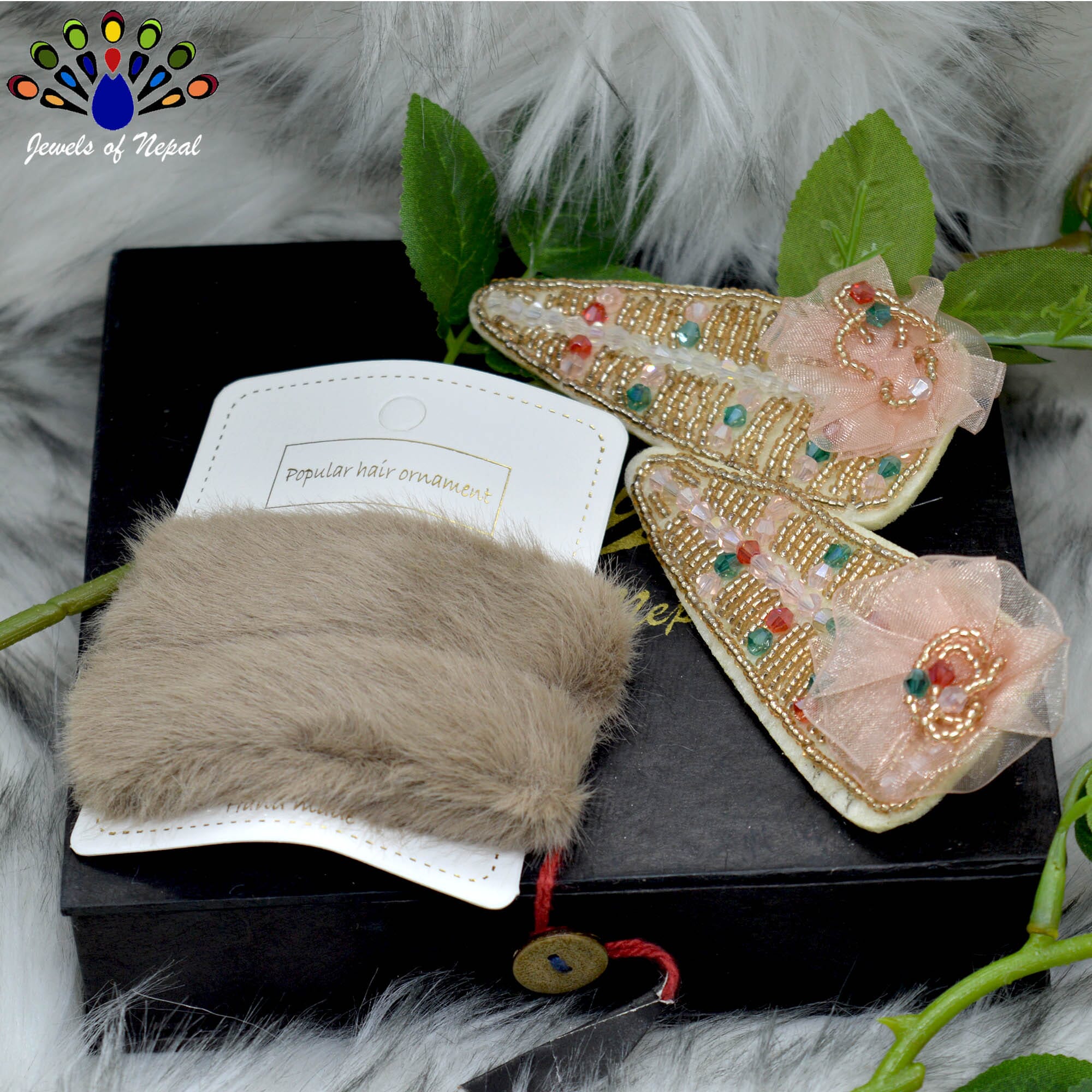 Jewels of Nepal- Combo of Teen Style Hair Clip Set For Women- 4 pcs - Image 3