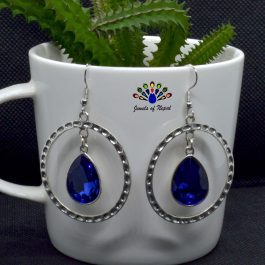 Drop Stoned Round Dangling Earrings