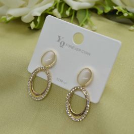 Jewels of Nepal S925 Oval Faux Moonstone Dangling Earrings For Women