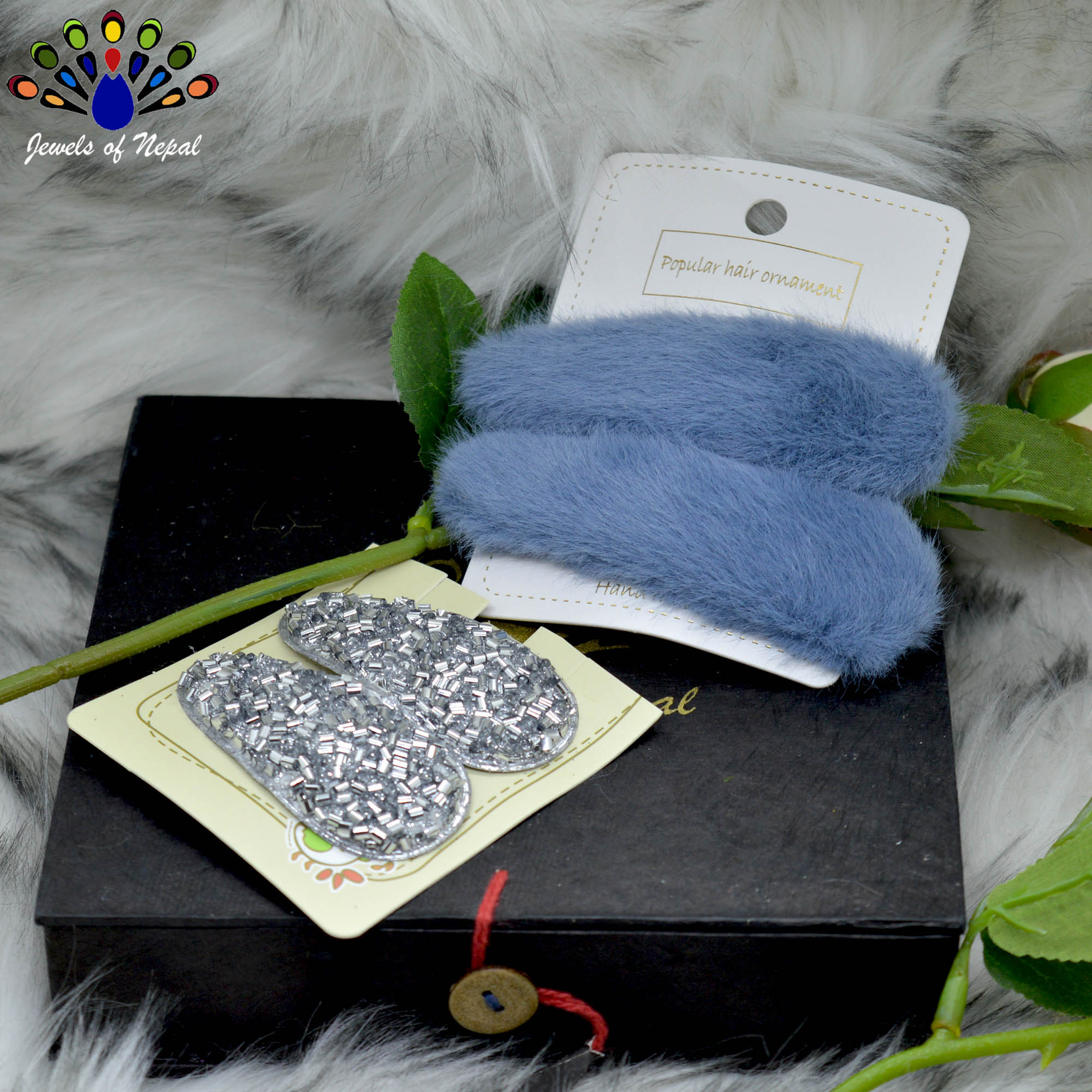 Jewels of Nepal- Combo of Teen Style Hair Clip Set For Women- 4 pcs - Image 17
