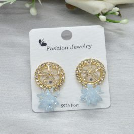Jewels Of Nepal S925 Crystal Snowflake Designed Earrings For Women