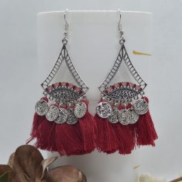 Bohemian Style Coin Drop Tassel Earrings For Women