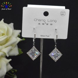 Jewels of Nepal S925 White Cubic Zirconia Drop Earrings For Women