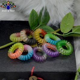 Plastic Spring Hair Tie For Women- Pack of 9