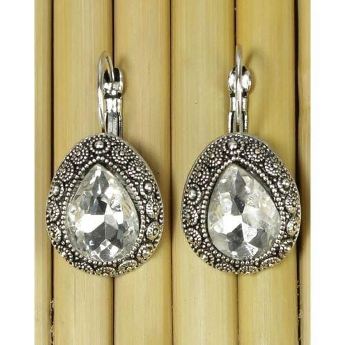 Oval Stone Drop Lever Back Earrings For Women - Image 2