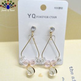 Golden/Silver S925 Korean Drop Designed Earrings for Women- Jewels of Nepal