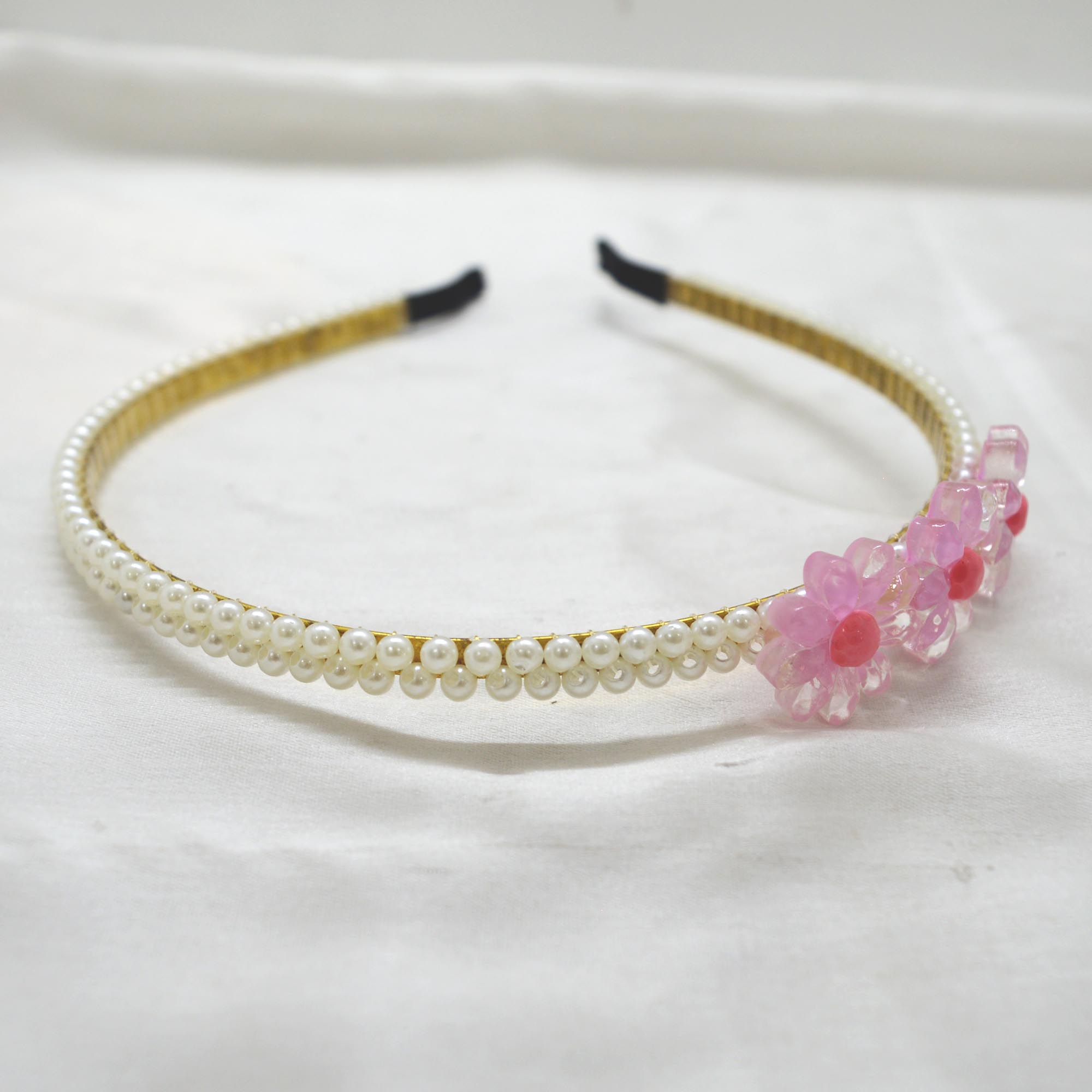 Jewels Of Nepal Faux Pearl Beaded Metal Hair Band/ Hairband For Women - Image 3
