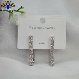 Jewels of Nepal Stones Studded S925 Long Lined Geometric Earrings For Women