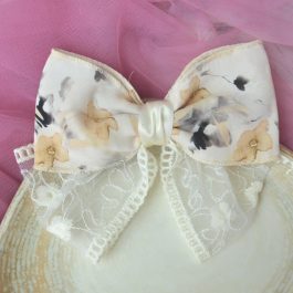 Jewels of Nepal Cute Silk Net Bow Clip for Women