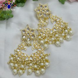 Jewels of Nepal Faux Moti & Beads Beaded Double Fish Designed Meenakari /Kundan Luxury Earrings For Women