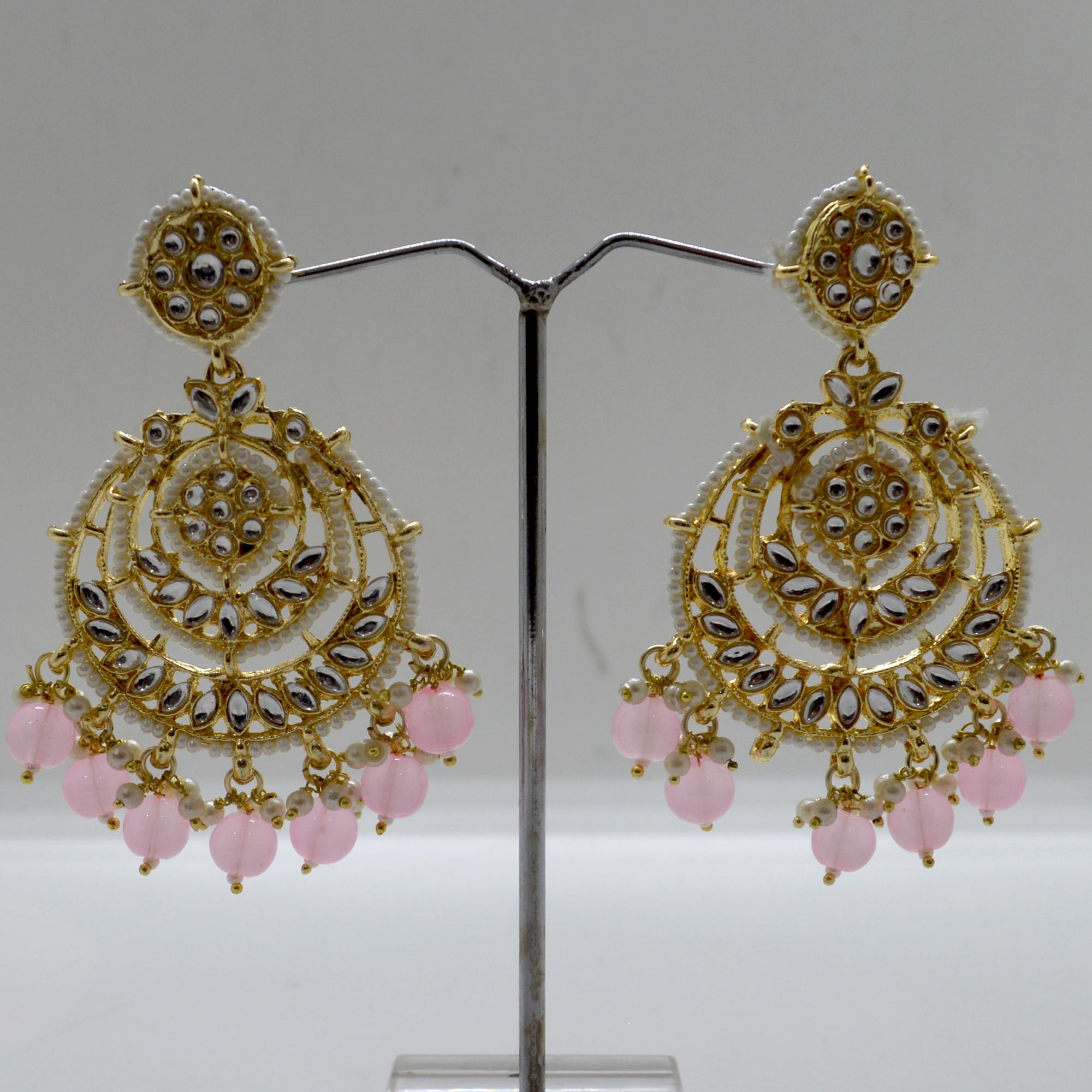 Jewels Of Nepal New Design Kundan And Beads Jhumkas For Women - Image 3