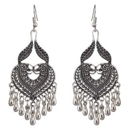 Gold/Silver Toned Oxidized Metal Earrings For Women