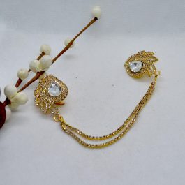 Golden/White Stone Studded Juro Hair Embellishment For Women