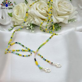 Jewels Of Nepal Multicolored Potey Beaded Face Mask Holder Mala / Chain For Women