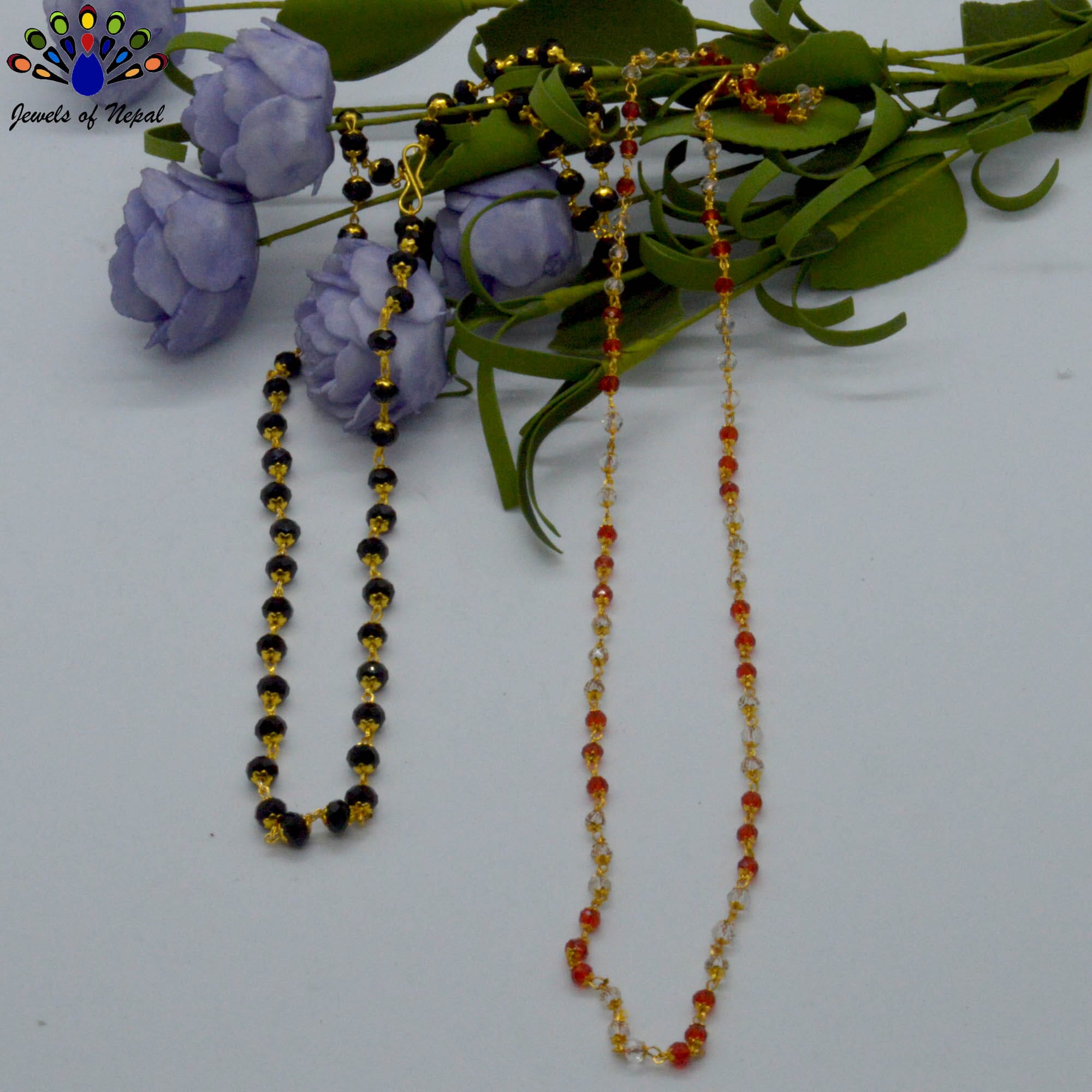 Combo of Faux Crystal Metal Beaded Mala- 2 Pcs