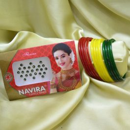 Jewels of Nepal Shrawan Special Glass Bangles / Chura Combo Set + 1 pkt Tika Free for Women