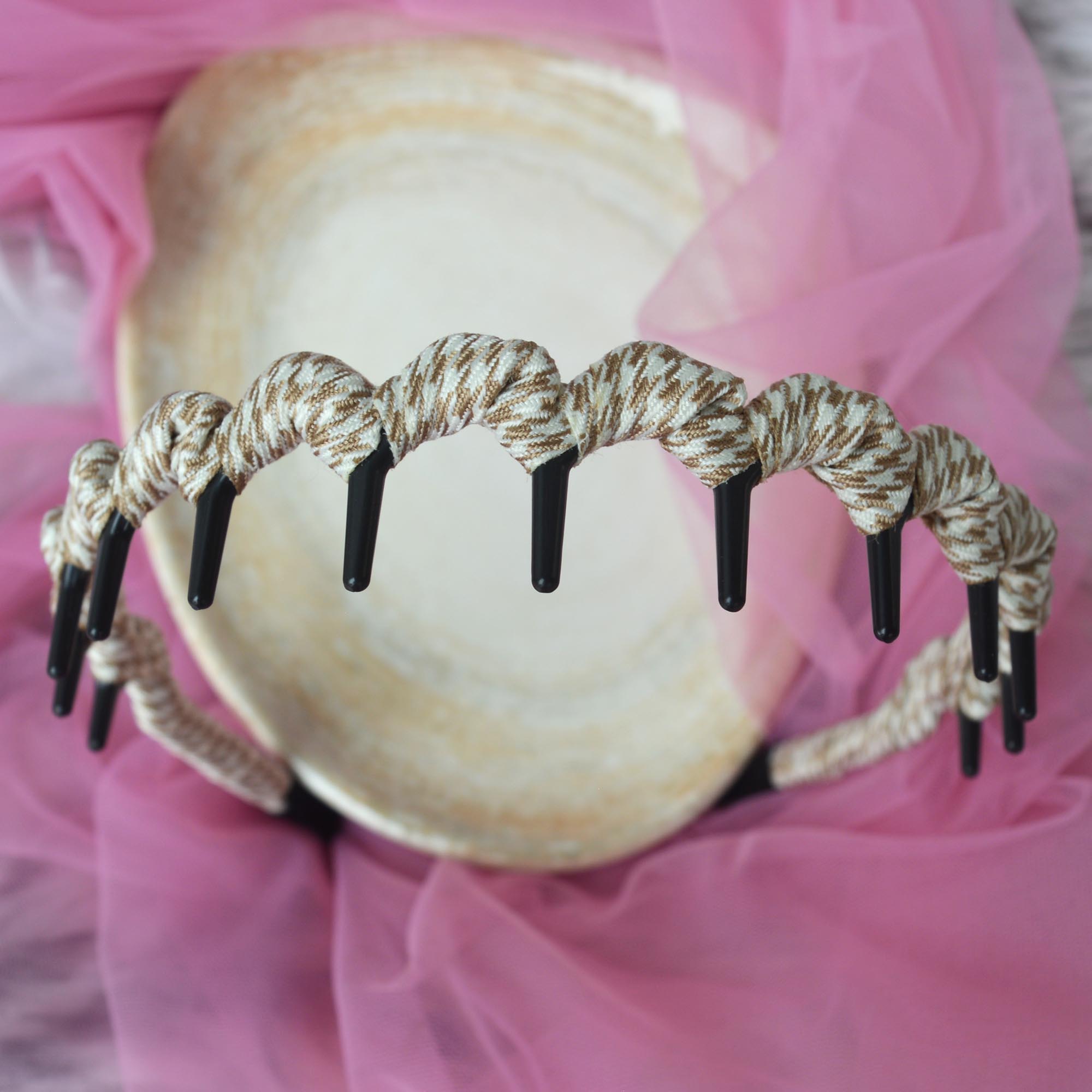 Jewels Of Nepal Checkered Wavy Style Hair Band/ Hairband For Women - Image 4
