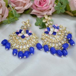 Jewels of Nepal Faux Moti & Beads Beaded Meenakari / Kundan Luxury Earrings For Women